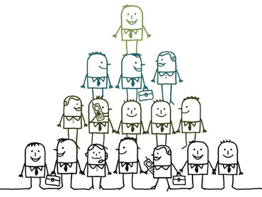 Illustrated characters pyramid